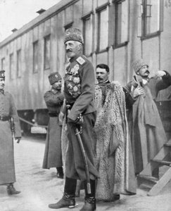 Wielki Książę Nikołaj Nikołajewicz, rosyjski generał I wojny światowej, 16-17 marca 1917 autorstwa Unbekannt