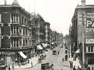Grant Avenue patrząc na północ od Market Street, San Francisco, USA, 1895. autorstwa Unbekannt