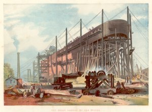 Great Eastern na zapasach w Millwall nad Tamizą, 1857 autorstwa Unbekannt