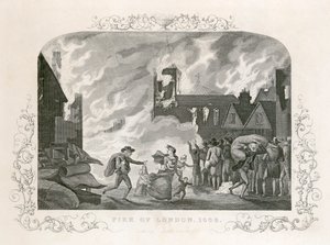 Wielki pożar Londynu, 1666 c19 wieku autorstwa Unbekannt