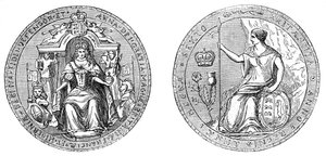 Wielka Pieczęć Królowej Anny, po unii Anglii i Szkocji, 1707, XIX w. autorstwa Unbekannt