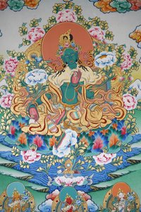 Zielona Tara, symbol dobrobytu. Klasztor Kopan, Katmandu, Nepal autorstwa Unbekannt