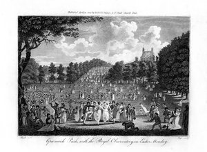 Greenwich Park, z Królewskim Obserwatorium, w Poniedziałek Wielkanocny, Londyn, 1804 autorstwa Unbekannt