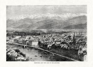 Grenoble i Alpy Belledonne, Francja, 1879 autorstwa Unbekannt