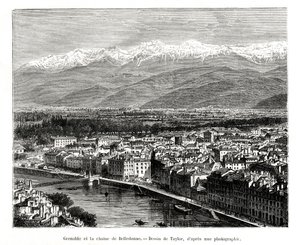 Grenoble z linii Belledonne, Francja, 1886 r. autorstwa Unbekannt
