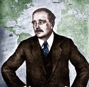 H G Wells - portret angielskiego powieściopisarza, dziennikarza, socjologa i historyka, ok. 1930 r. 1933. 21 września 1866 - 13 sierpnia 1946. Wojna światów. autorstwa Unbekannt
