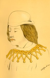 Głowa I. Z jednego z malowideł ściennych w kościele w Eton, 1911. autorstwa Unbekannt