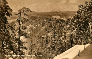 Silne opady śniegu w pobliżu Kasumpti, Shimla, c1918-c1939. autorstwa Unbekannt