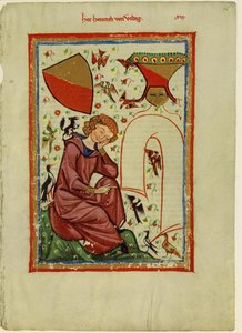 Heinrich von Veldeke z Codex Manesse, między 1305 a 1340 autorstwa Unbekannt