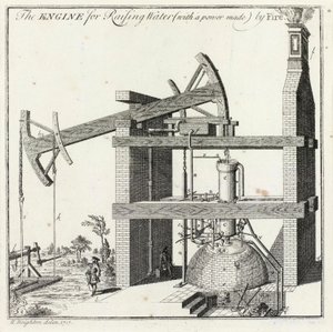Grawerowanie silnika Newcomen autorstwa Henry