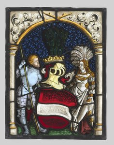 Tablica heraldyczna przedstawiająca rycerza i damę z herbem arcyksięstwa austriackiego, ok. 1930 r. 1515. autorstwa Unbekannt