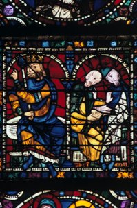 Herod i jego doradcy, witraż, katedra w Chartres, Francja, 1145-1155 autorstwa Unbekannt