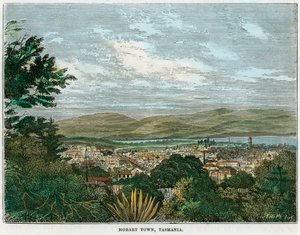 Miasto Hobart, Tasmania, Australia, ok. 1880 r. autorstwa Unbekannt