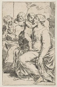 Święta Rodzina ze św. 1640-1642 lub później. autorstwa Unbekannt