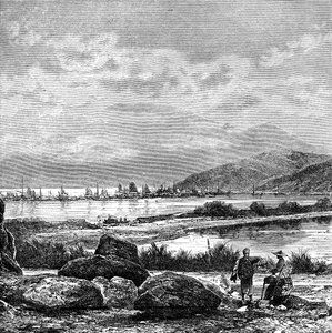 Hongkong, widok z Kowlun, ok. 1890 r. autorstwa Unbekannt