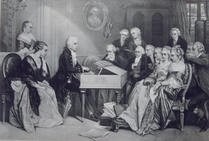 Koncert domowy u rodziny Mozartów w Wiedniu, XIX w. autorstwa Unbekannt