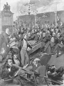 Izba Gmin, 1846: Robert Peel ogłasza swoją konwersję na zasady wolnego handlu..., 1901. autorstwa Unbekannt