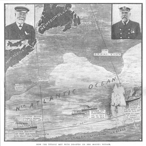 Jak Titanic spotkał się z katastrofą podczas swojego dziewiczego rejsu, 20 kwietnia 1912 r. autorstwa Unbekannt
