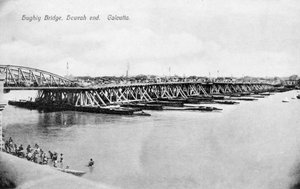 Howrah Bridge nad rzeką Hooghly, Kalkuta, Indie, początek XX wieku autorstwa Unbekannt