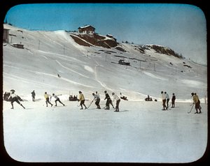 Hokej na lodzie, St Moritz, Szwajcaria autorstwa Unbekannt