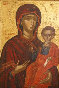 Ikona : Sta Mary Hodigitria (XVI w.), Berat, Albanie autorstwa Unbekannt