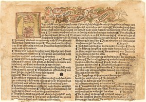 Inicjał A i życzenia noworoczne, 1483. autorstwa Unbekannt