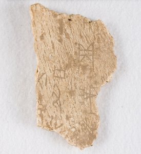 Wpisany fragment kości kości wyroczni, późna dynastia Shang, ca. 1300-1050 p.n.e. autorstwa Unbekannt