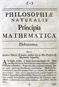 Wewnątrz strony tytułowej do „Principia Mathematica” Newtona autorstwa Unbekannt