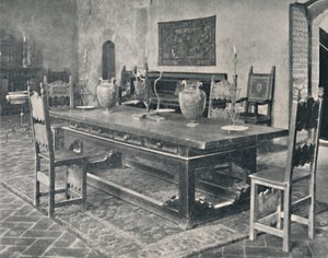 Wnętrze, Palazzo Davanzati - Z XV-wiecznym stołem z Parmy lub dystryktu Modena, 1928 autorstwa Unbekannt