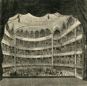 Wnętrze teatru Drury Lane, 1804, 1881. autorstwa Unbekannt