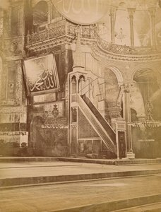 Wnętrze Hagia Sophia, Stambuł, Turcja, XIX wiek. autorstwa Unbekannt