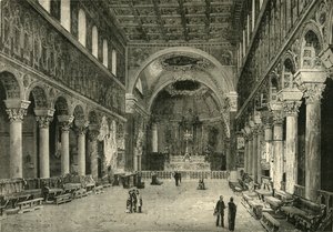 Wnętrze San Apollinare Nuovo, Rawenna, 1890. autorstwa Unbekannt