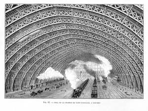 Wnętrze dworca kolejowego St Pancras, Londyn, 1865 autorstwa Unbekannt