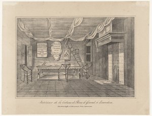 Wnętrze domu cara Piotra w Zaandam, 1697, połowa XIX w. autorstwa Unbekannt