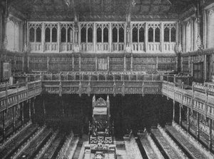 Wnętrze Izby Gmin, Westminster, patrząc w kierunku fotela mówców, 1909 autorstwa Unbekannt