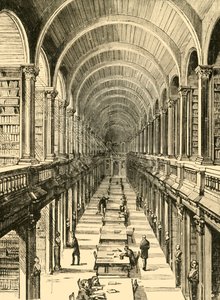 Wnętrze Biblioteki, Trinity College, 1898. autorstwa Unbekannt