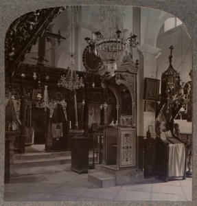 Wnętrze synagogi, w której przemawiał Chrystus, Nazaret, ok. 1900 autorstwa Unbekannt