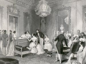 Wnętrze Żółtego Salonu, Pałac Buckingham, Londyn, 1840 autorstwa Unbekannt