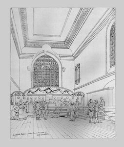 Widok wnętrza kaplicy Guildhall, 1815, 1886 autorstwa Unbekannt