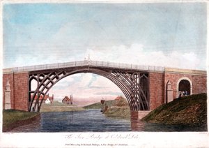 Żelazny most przez Severn w Ironbridge, Coalbrookdale, Anglia, zbudowany 1779 1809 autorstwa Unbekannt
