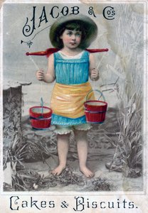 Ciasta i ciastka Jacob and Cos., c1900-c1920s. Pocztówka reklamowa autorstwa Unbekannt