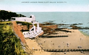 Jacobs Ladder, widziany z Cliff Walks, Sidmouth, Devon, początek XX wieku autorstwa Unbekannt