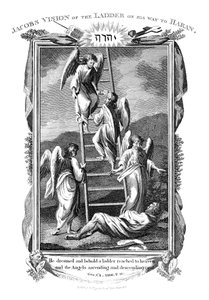 Jacobs marzy o aniołach wstępujących i schodzących po drabinie do nieba, ok. 1808 r. autorstwa Unbekannt