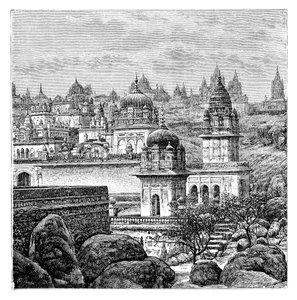Świątynie Jaina, Junagadh, Gujarat, Indie, 1895 autorstwa Unbekannt