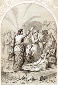 Jezus wskrzeszający Łazarza z grobu, ok. 1880 r. autorstwa Unbekannt