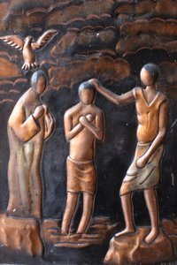 Posąg chrztu Jezusa Brazzaville Kongo autorstwa Unbekannt