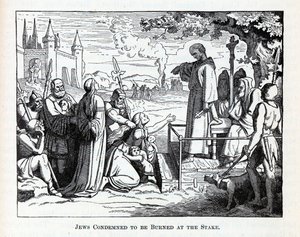 Żydzi skazani na spalenie na stosie, 1882 r. autorstwa Unbekannt