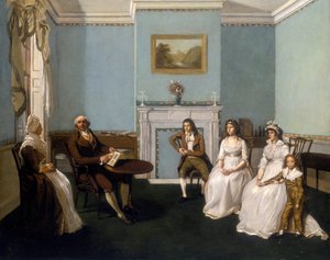 „John Middleton z rodziną w swoim salonie”, c1796 autorstwa Unbekannt