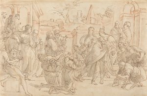 Józef i jego brat w Egipcie [verso], XVII wiek. autorstwa Unbekannt