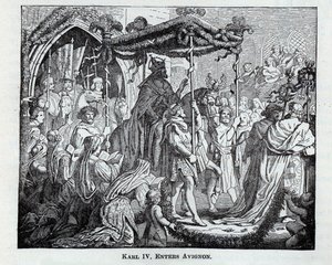 Karol IV wkracza do Awinionu, 1882 r. autorstwa Unbekannt